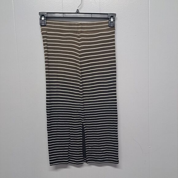 ATM Anthony Thomas Melillo XS Black Combo Dip Dye Slit Hem Striped Skirt - Picture 12 of 13